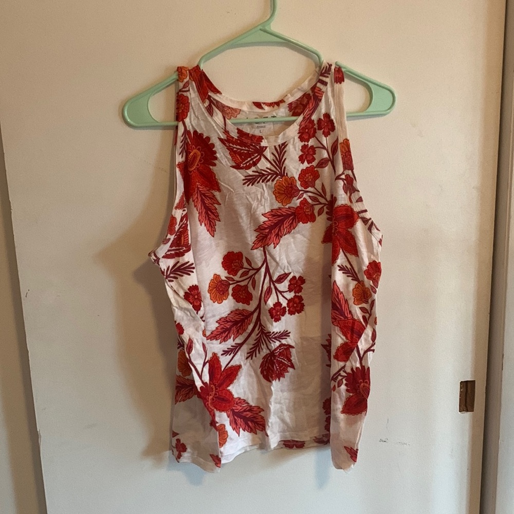 LOFT, size Large, floral tank top